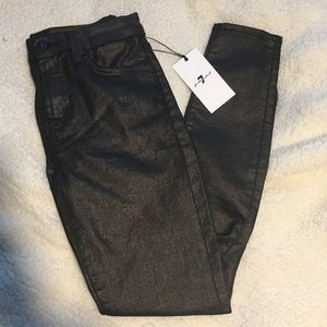 7 For All Mankind Metallic Ankle Skinny Jeans